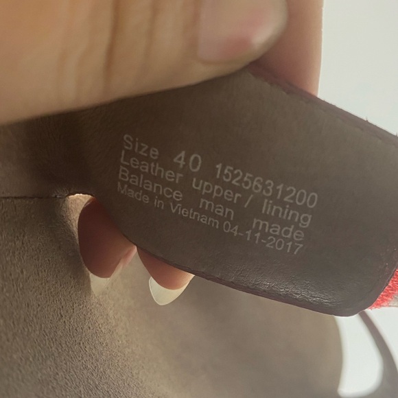 Dansko Vienna Slide Wedge Sandals Red Milled Nubuck Leather Size 40 - Picture 7 of 7